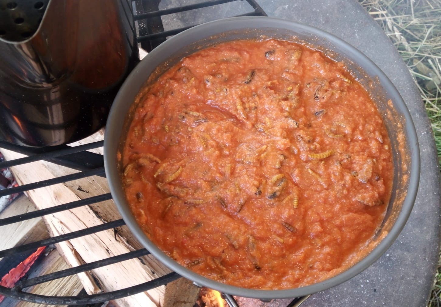 Mittagessen bei Daniel Meier im Outdoorcamp Wuppertal